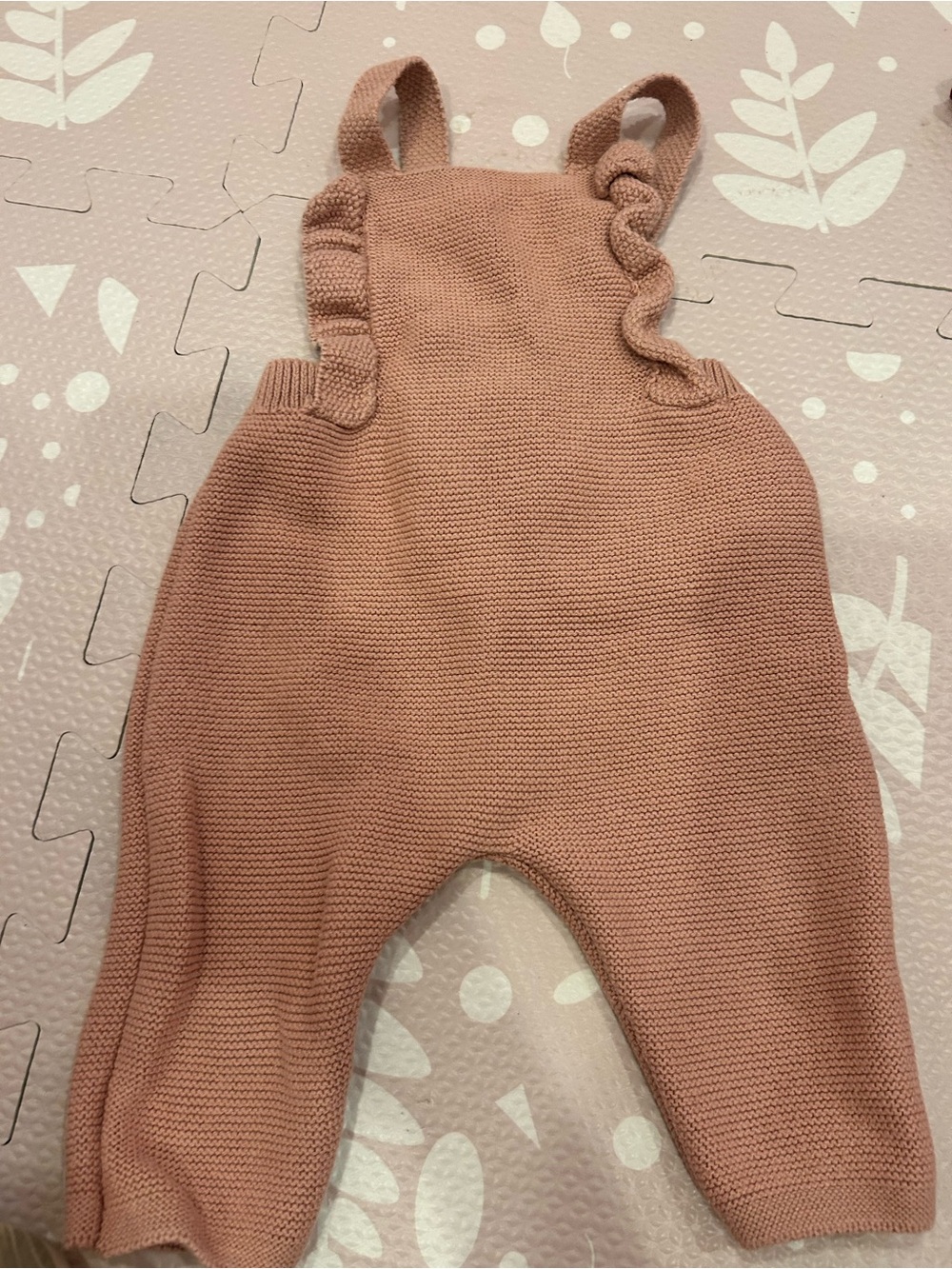 Zara Knit Ruffle Strap Romper - Dusty Rose Size 1-3M